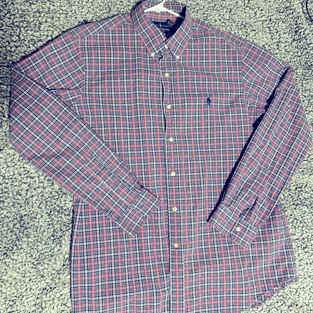 Men’s Ralph Lauren button down size XL pink white blue